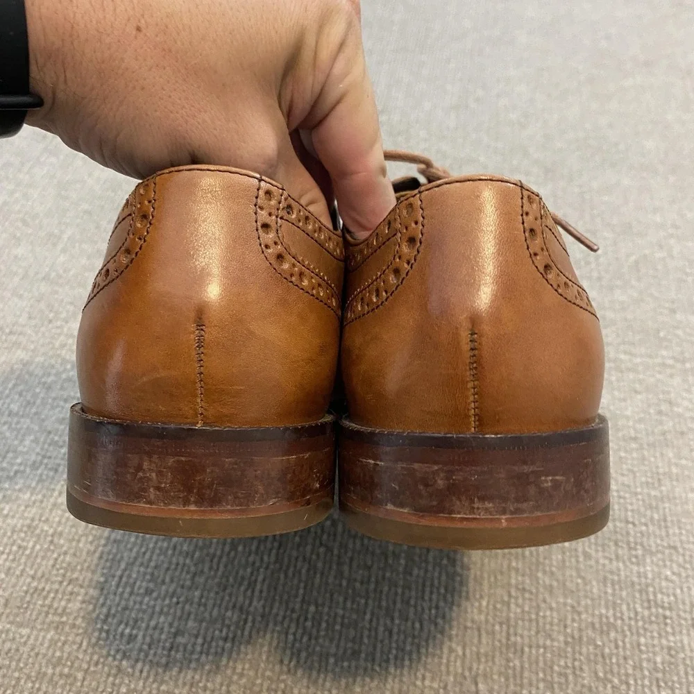 Cole Haan Shoes Mens Size 8 M Brown Leather Wingtip Brogue Dress Oxfords C12210
